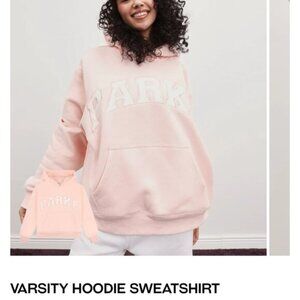 PARKE Varsity Hoodie Sweatshirt Ballet Pink Size L/XL NWT Valentine's Day Drop
